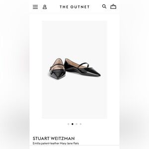 Stuart Weitzman - Emilia Black Patent Leather Mary Jane Flats, Like New